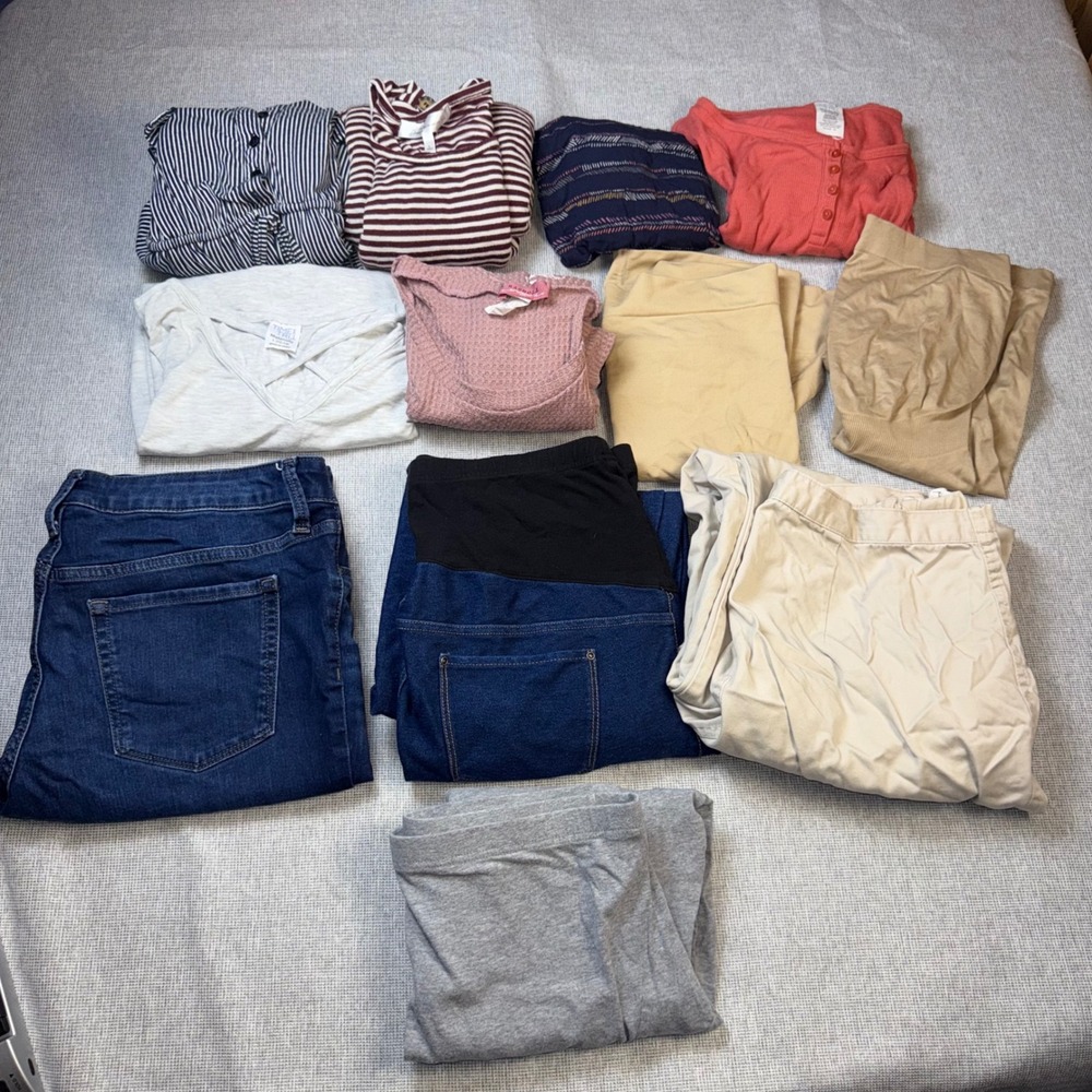 Maternity Clothing Lot 11pc Bundle Jeans Leggings Tops